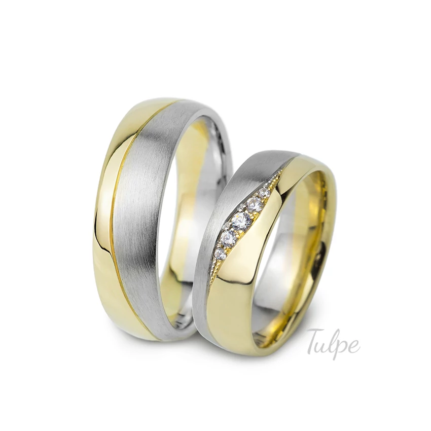 Féldomború brilles karika gyűrű pár