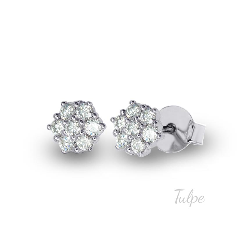 Fehér arany swarovski kristályos fülbevaló