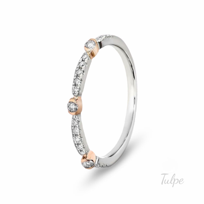 Fehér-roze arany eljegyzési gyűrű női gyűrű